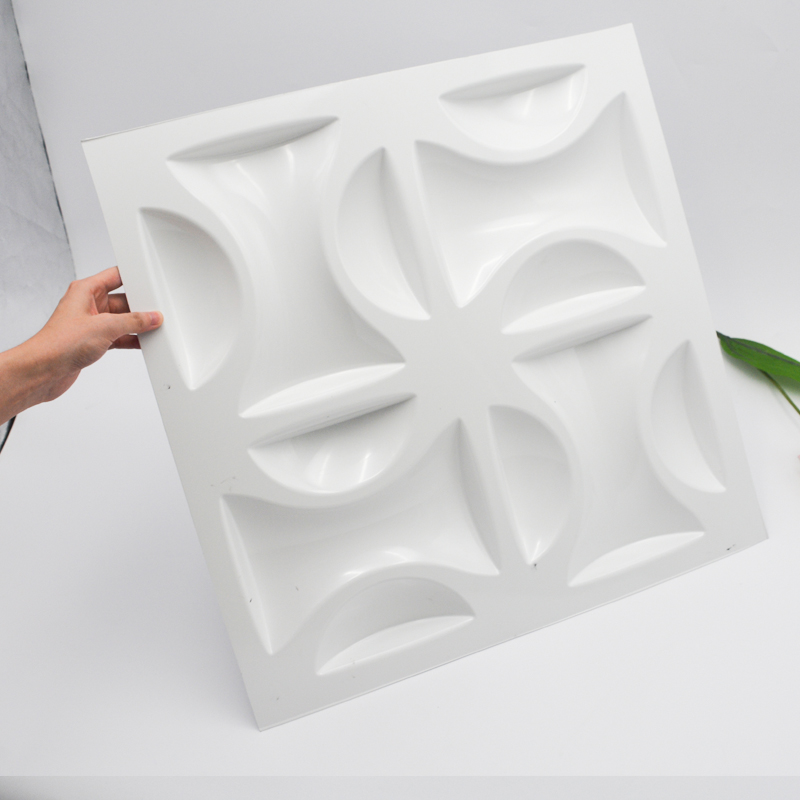 Pannello di parete di plastica 3D di spessore PVC bianco moderno 1mm per decorazione d'interni