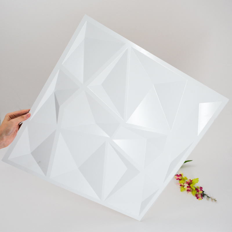 Pannello di parete di plastica 3D di spessore PVC bianco moderno 1mm per decorazione d'interni