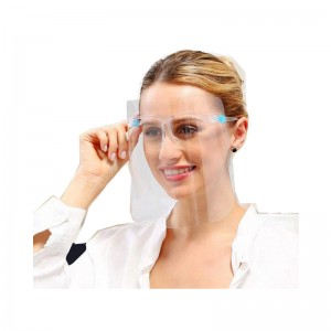 Protezione per il viso riutilizzabile anti-nebbia Protezione per occhiali Protezione per il viso Visiera per il viso Visiera in plastica con occhiali